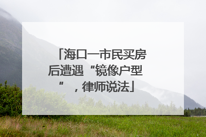 海口一市民买房后遭遇“镜像户型”，律师说法