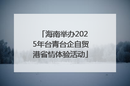 海南举办2025年台青台企自贸港省情体验活动