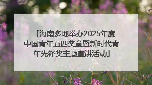 海南多地举办2025年度中国青年五四奖章暨新时代青年先锋奖主题宣讲活动