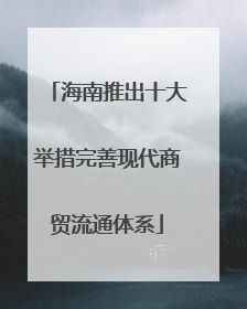 海南推出十大举措完善现代商贸流通体系