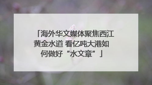 海外华文媒体聚焦西江黄金水道 看亿吨大港如何做好“水文章”