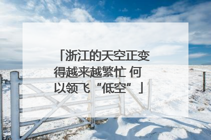浙江的天空正变得越来越繁忙 何以领飞“低空”