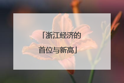 浙江经济的首位与新高