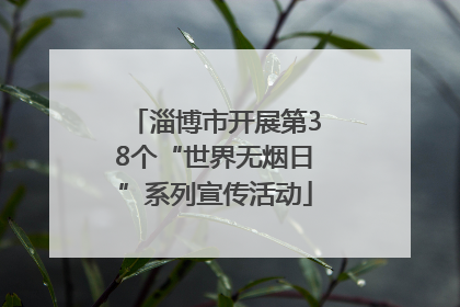 淄博市开展第38个“世界无烟日”系列宣传活动