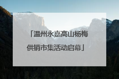 温州永嘉高山杨梅供销市集活动启幕