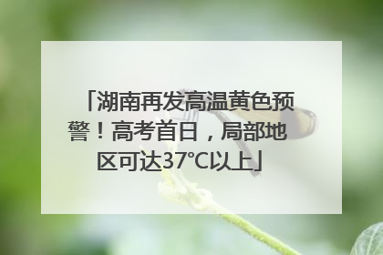 湖南再发高温黄色预警！高考首日，局部地区可达37℃以上
