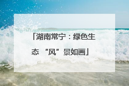 湖南常宁：绿色生态 “风”景如画