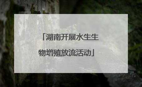 湖南开展水生生物增殖放流活动