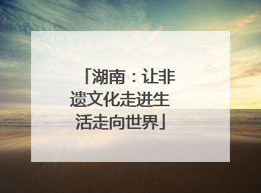 湖南：让非遗文化走进生活走向世界