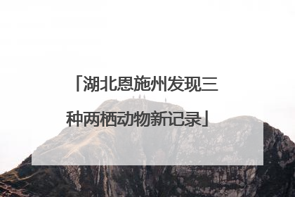 湖北恩施州发现三种两栖动物新记录