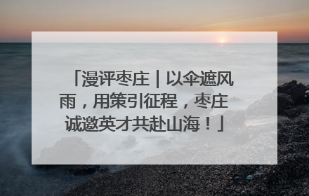 漫评枣庄｜以伞遮风雨，用策引征程，枣庄诚邀英才共赴山海！