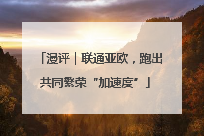 漫评｜联通亚欧，跑出共同繁荣“加速度”