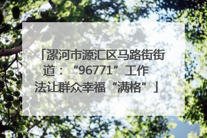 漯河市源汇区马路街街道：“96771”工作法让群众幸福“满格”