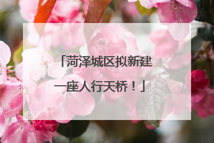 菏泽城区拟新建一座人行天桥！