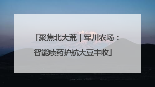 聚焦北大荒｜军川农场：智能喷药护航大豆丰收