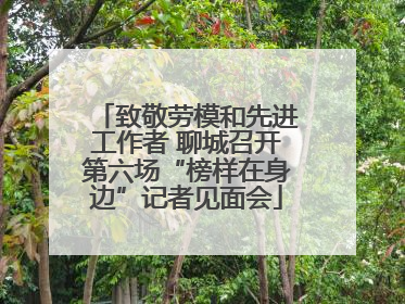 致敬劳模和先进工作者 聊城召开第六场“榜样在身边”记者见面会