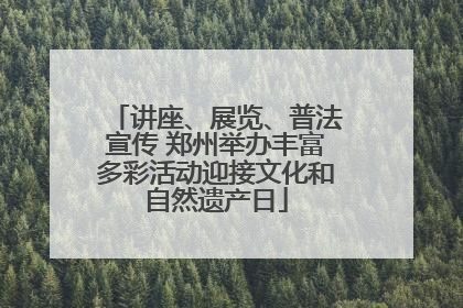 讲座、展览、普法宣传 郑州举办丰富多彩活动迎接文化和自然遗产日