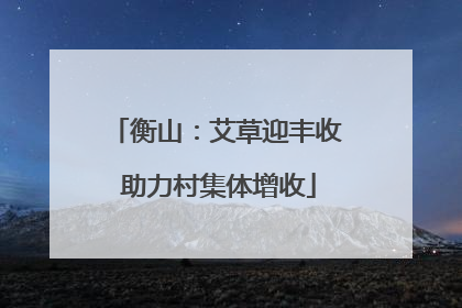 衡山：艾草迎丰收 助力村集体增收