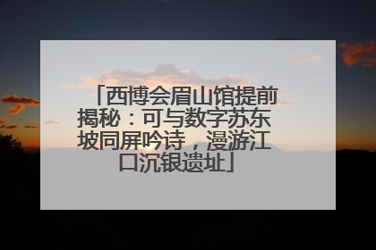 西博会眉山馆提前揭秘：可与数字苏东坡同屏吟诗，漫游江口沉银遗址