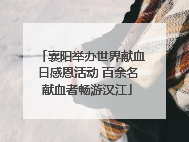 襄阳举办世界献血日感恩活动 百余名献血者畅游汉江