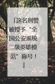 这名刑警被授予“全国公安系统二级英雄模范”称号！