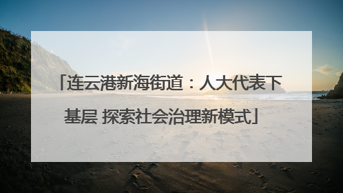连云港新海街道：人大代表下基层 探索社会治理新模式