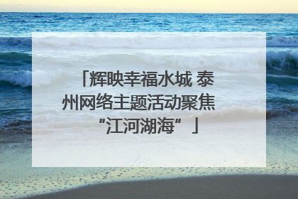 辉映幸福水城 泰州网络主题活动聚焦“江河湖海”