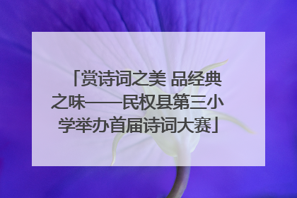 赏诗词之美 品经典之味——民权县第三小学举办首届诗词大赛