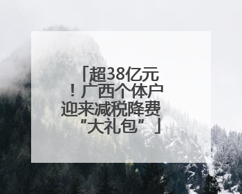 超38亿元！广西个体户迎来减税降费“大礼包”