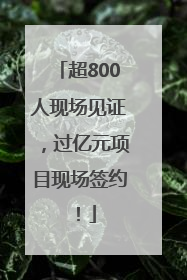 超800人现场见证，过亿元项目现场签约！