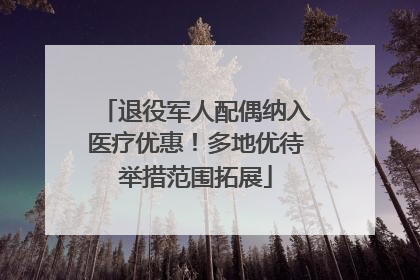 退役军人配偶纳入医疗优惠！多地优待举措范围拓展
