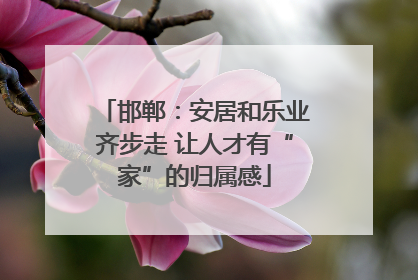 邯郸：安居和乐业齐步走 让人才有“家”的归属感