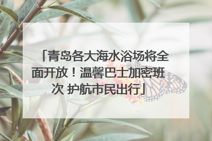 青岛各大海水浴场将全面开放！温馨巴士加密班次 护航市民出行