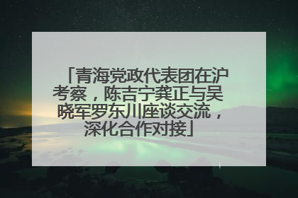青海党政代表团在沪考察，陈吉宁龚正与吴晓军罗东川座谈交流，深化合作对接
