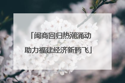 闽商回归热潮涌动 助力福建经济新腾飞