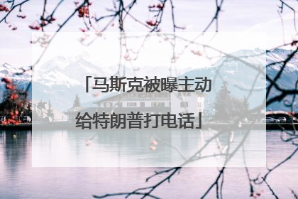 马斯克被曝主动给特朗普打电话