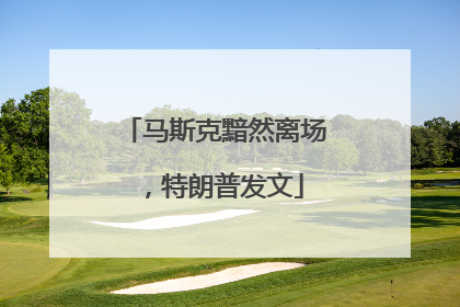 马斯克黯然离场，特朗普发文