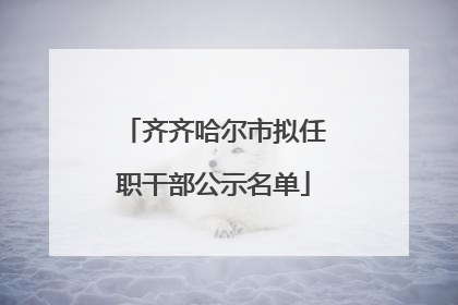 齐齐哈尔市拟任职干部公示名单