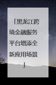 黑龙江跨境金融服务平台增添全新应用场景