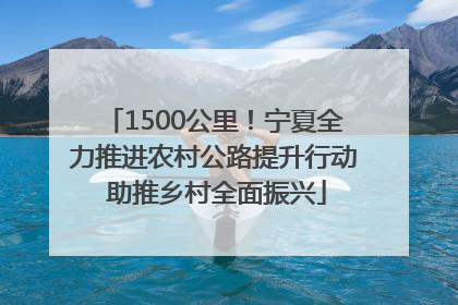 1500公里！宁夏全力推进农村公路提升行动 助推乡村全面振兴