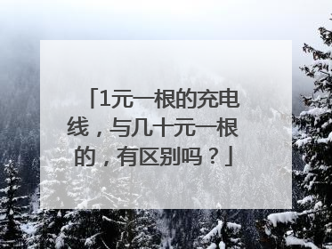 1元一根的充电线，与几十元一根的，有区别吗？