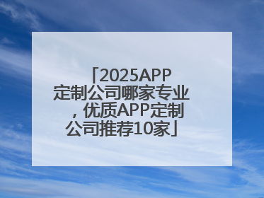 2025APP定制公司哪家专业，优质APP定制公司推荐10家
