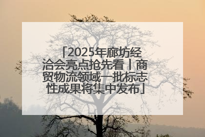 2025年廊坊经洽会亮点抢先看丨商贸物流领域一批标志性成果将集中发布