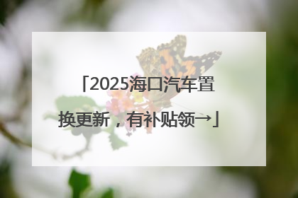 2025海口汽车置换更新，有补贴领→