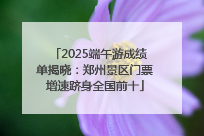 2025端午游成绩单揭晓：郑州景区门票增速跻身全国前十