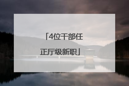 4位干部任正厅级新职