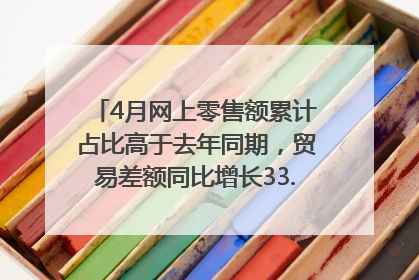 4月网上零售额累计占比高于去年同期，贸易差额同比增长33.61%｜高频看宏观