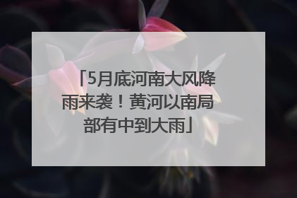 5月底河南大风降雨来袭！黄河以南局部有中到大雨